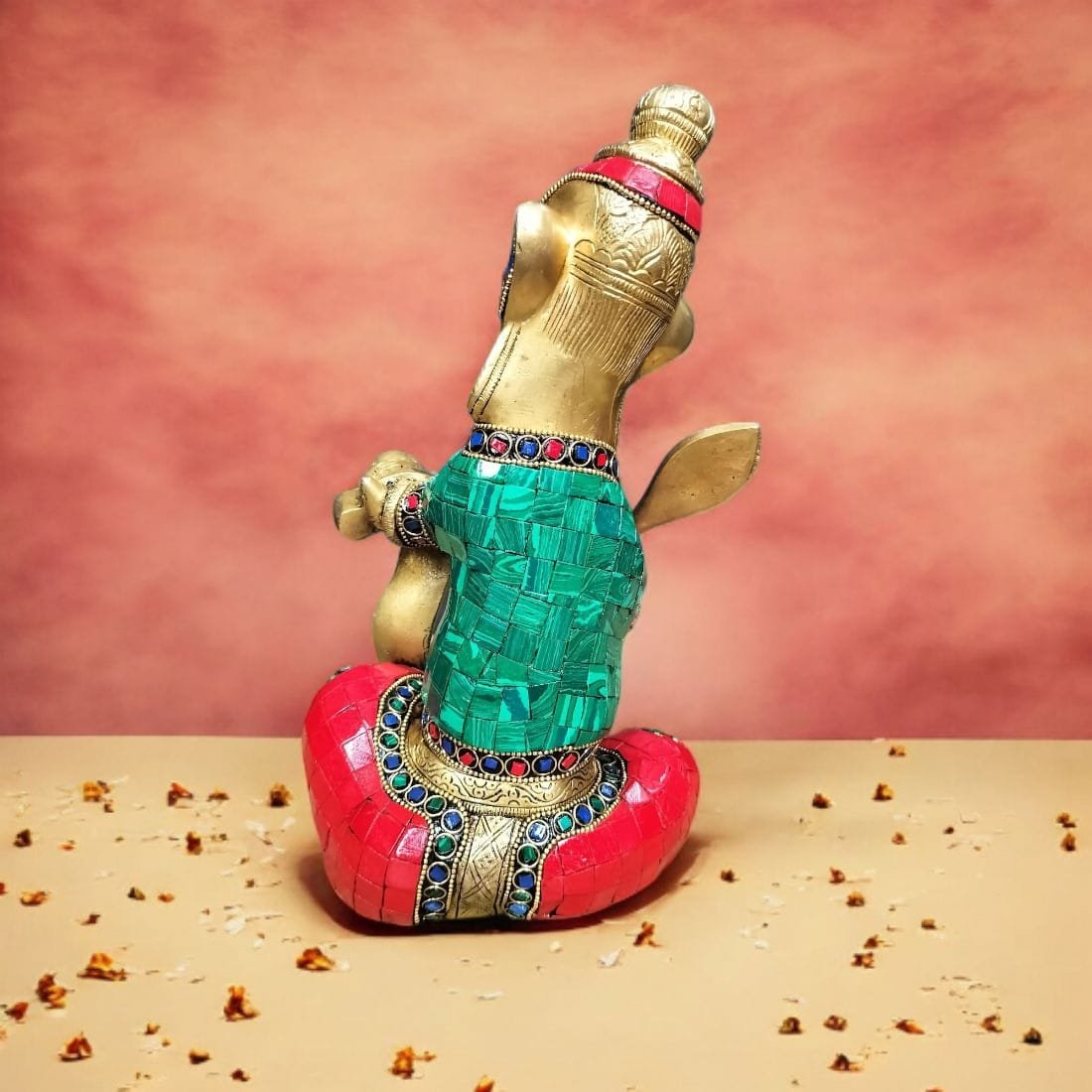 BRASS GANESHA IDOL HEIGHT 10 INCHES - Image 4