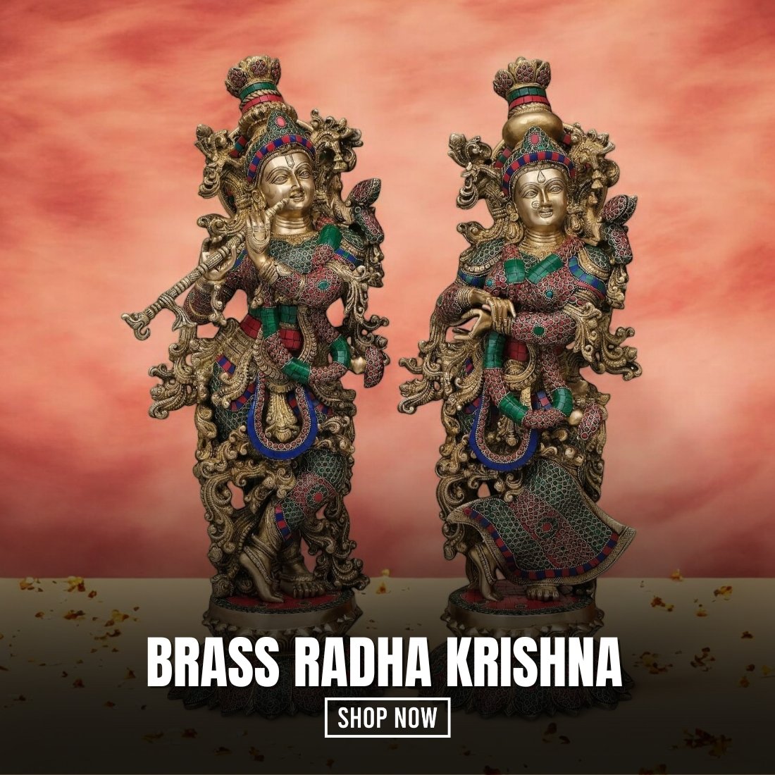 brass radha krishna