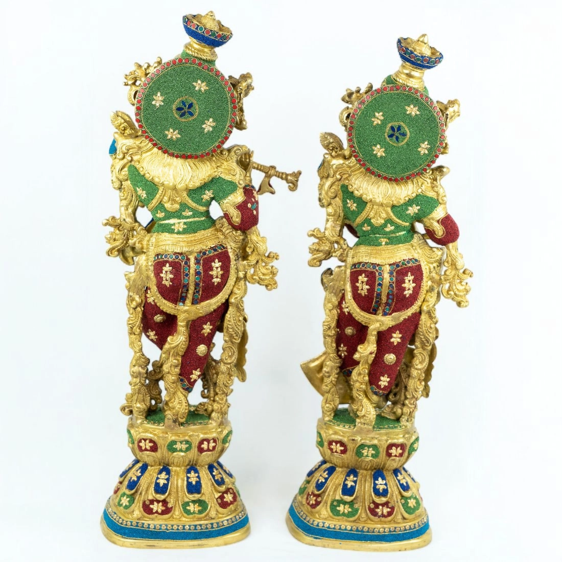 BRASS RADHA KRISHNA IDOL HEIGHT 29 INCHES - Image 2