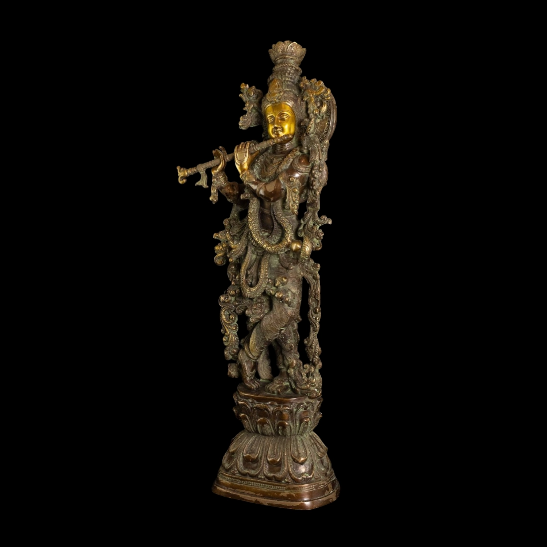 BRASS KRISHNA IDOL HEIGHT 29 INCHES - Image 3