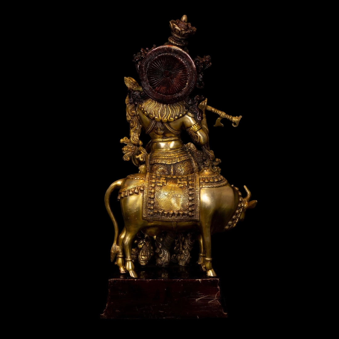 BRASS KRISHNA WITH COW IDOL HEIGHT 26 INCHES - Image 5
