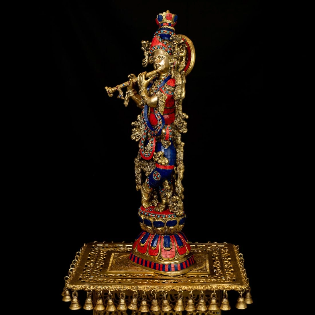 BRASS KRISHNA IDOL HEIGHT 29 INCHES - Image 3
