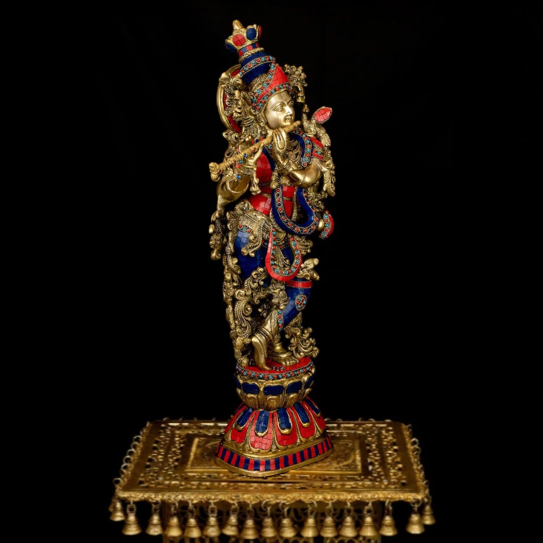 BRASS KRISHNA IDOL HEIGHT 29 INCHES - Image 2