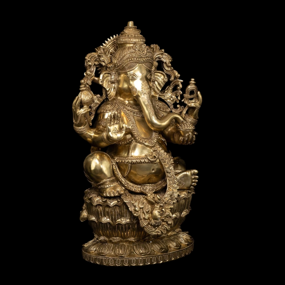 BRASS BIG GANESHA IDOL HEIGHT 26 INCHES - Image 2