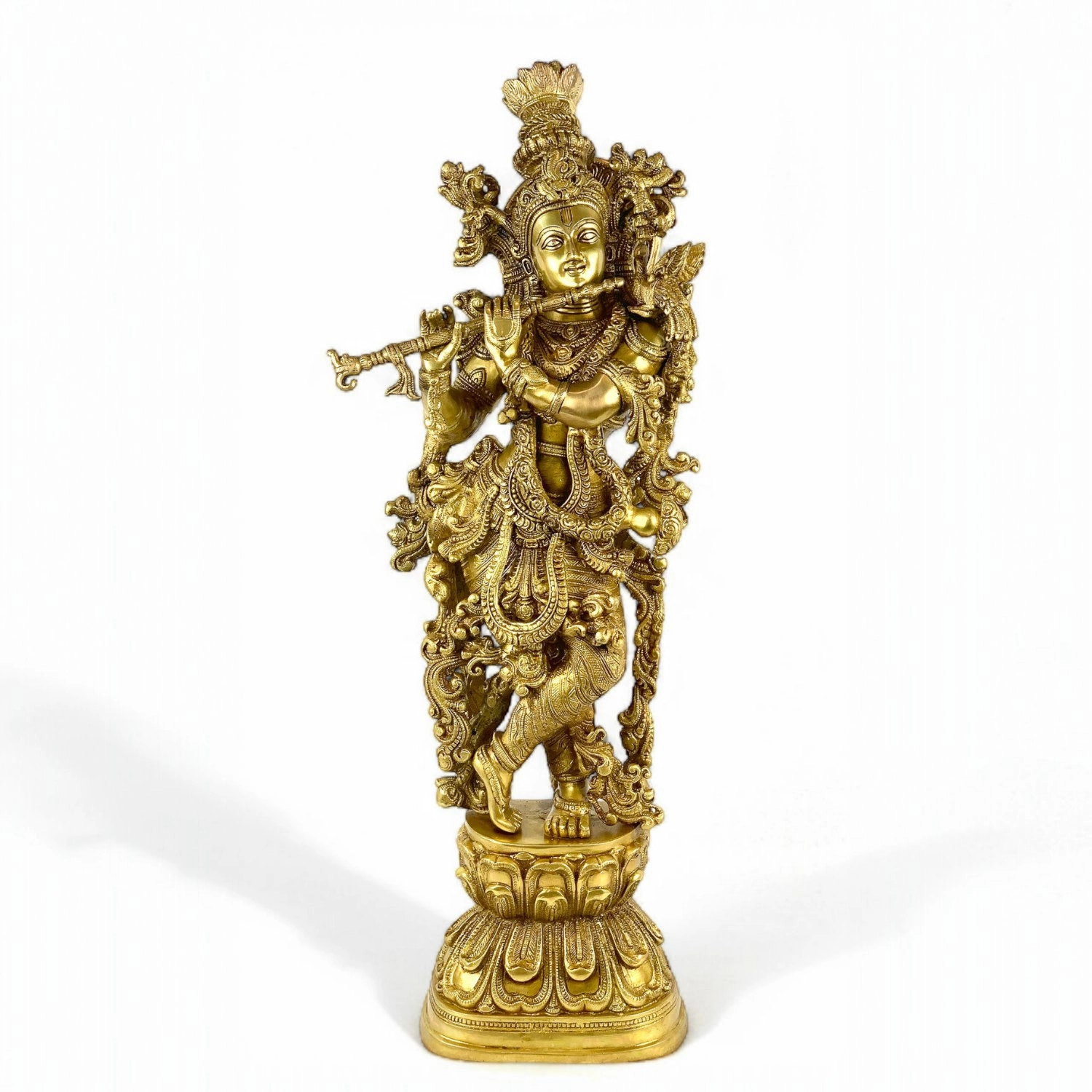 BRASS KRISHNA IDOL HEIGHT 29 INCHES - Image 3