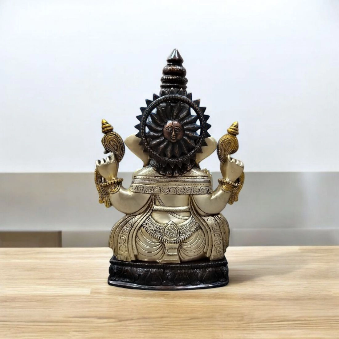 Ganesha Brass Statue, Brass Ganesha Statue Large, Ganesh Brass Idol, Entrance Home Decor, 20" inches Ganapati Murti Indian Housewarming Gift - Image 5