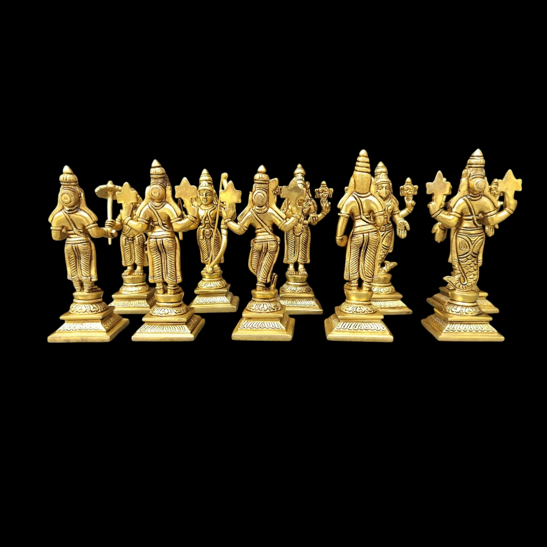 6 INCH (10 pieces set) brass Dashavatar of lord Vishnu, dashavatar Brass Statue , Home Decor Gift, Indian Brass Art, Brass God Vishnu Idols - Image 5