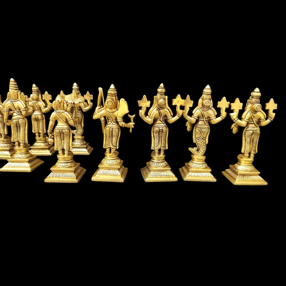 6 INCH (10 pieces set) brass Dashavatar of lord Vishnu, dashavatar Brass Statue , Home Decor Gift, Indian Brass Art, Brass God Vishnu Idols - Image 3