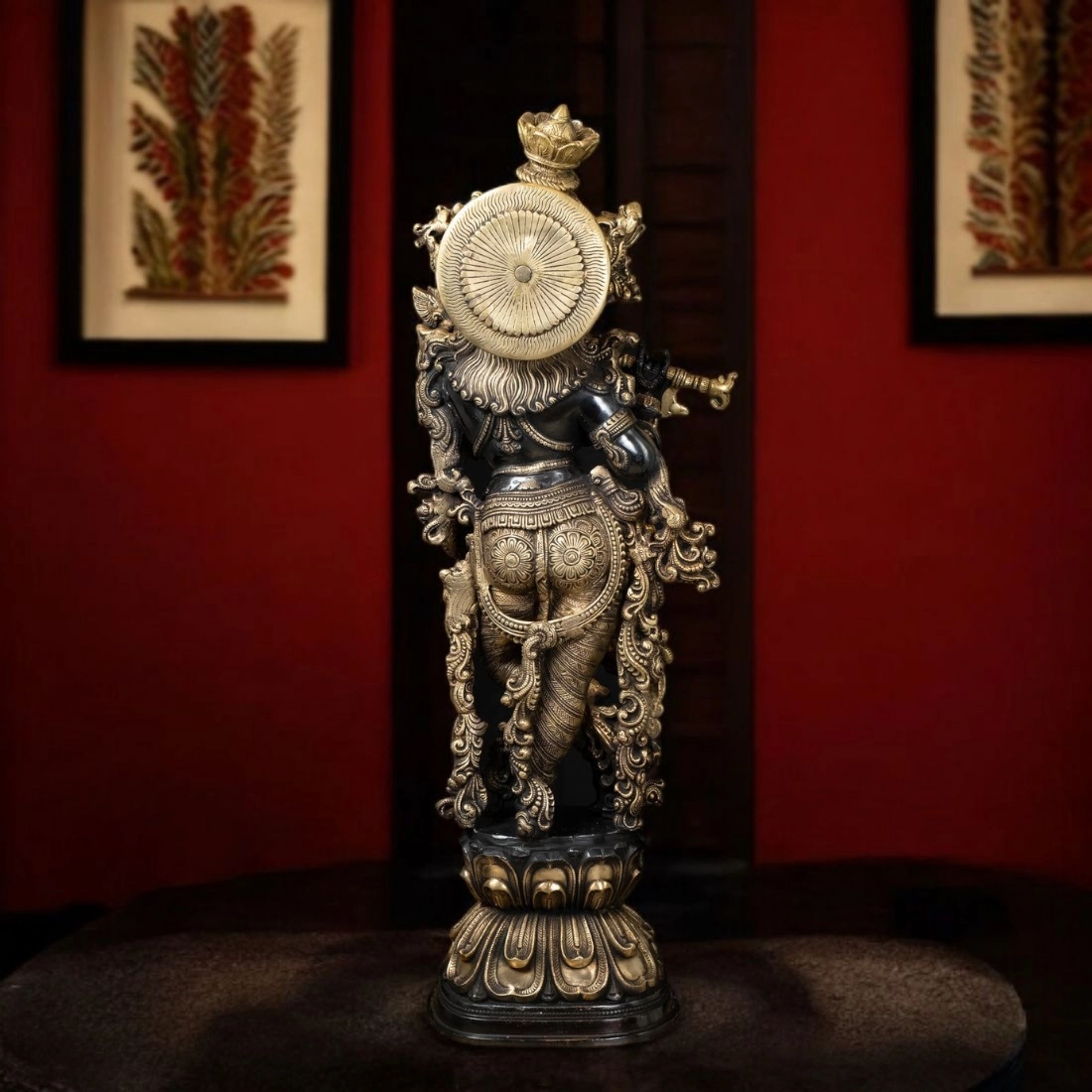 BRASS KRISHNA IDOL HEIGHT 29 INCHES - Image 4