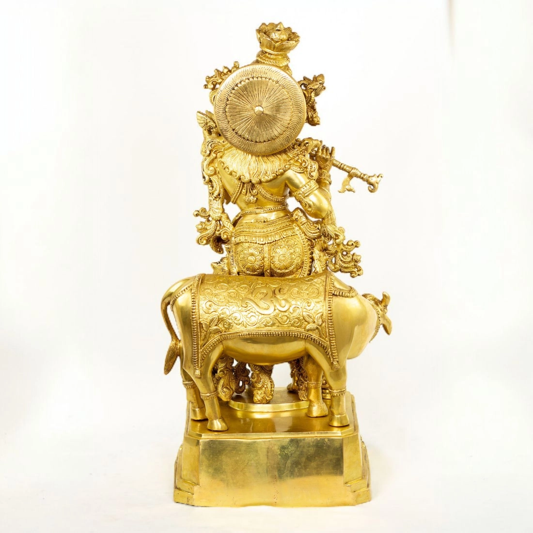 BRASS KRISHNA WITH COW IDOL HEIGHT 28 INCHES - Image 4
