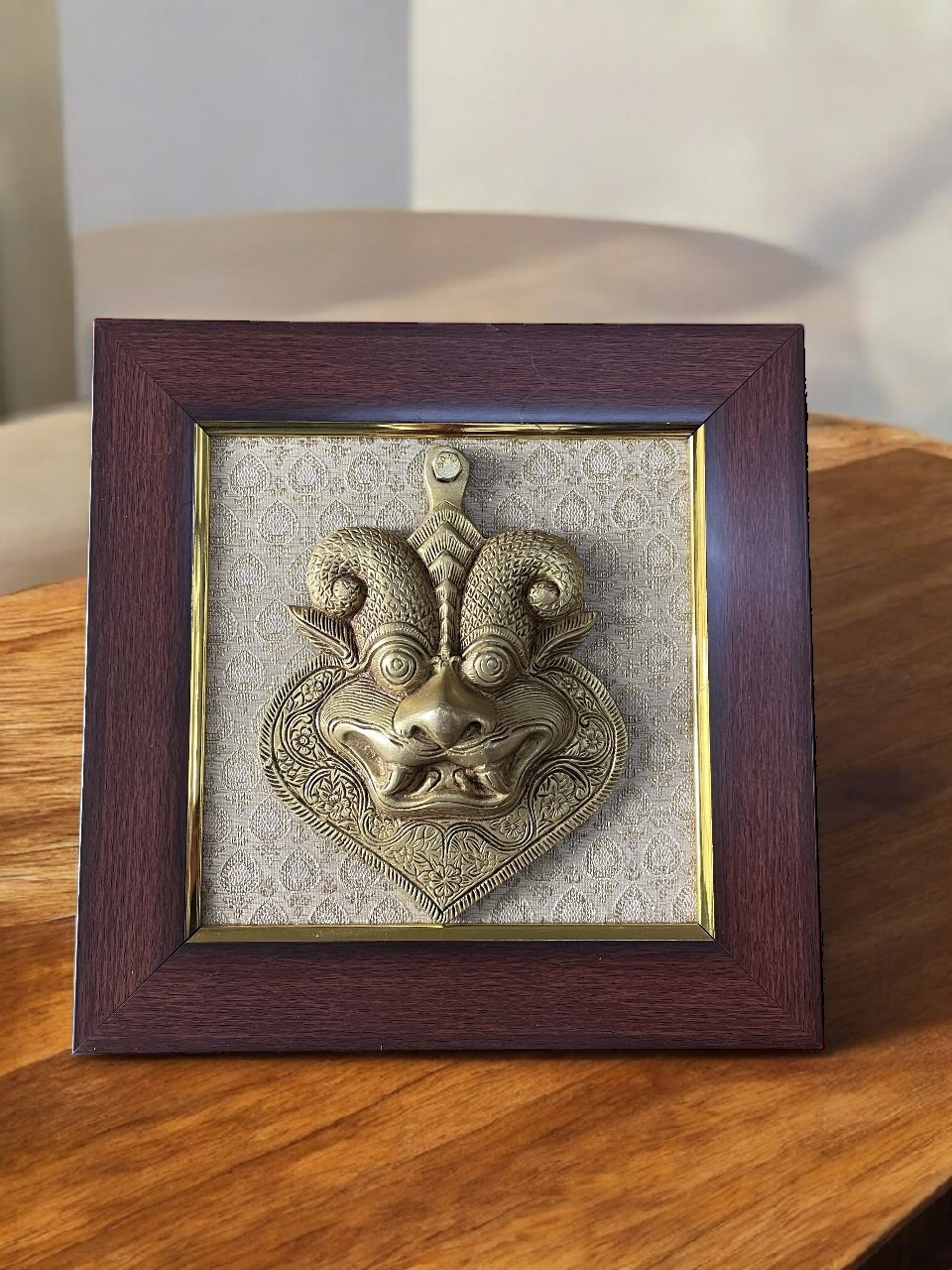 BRASS YAALI/NAJROTA WALL HANGING WOODEN FRAMING - Image 2