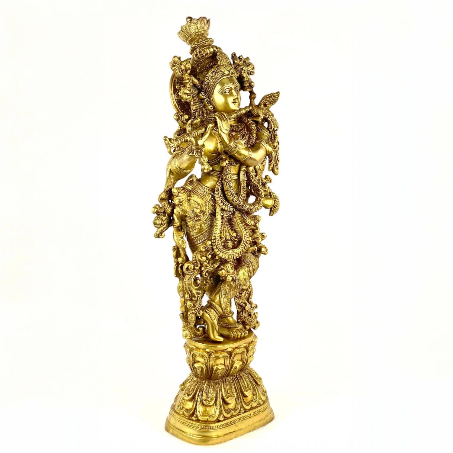 BRASS KRISHNA IDOL HEIGHT 29 INCHES - Image 2
