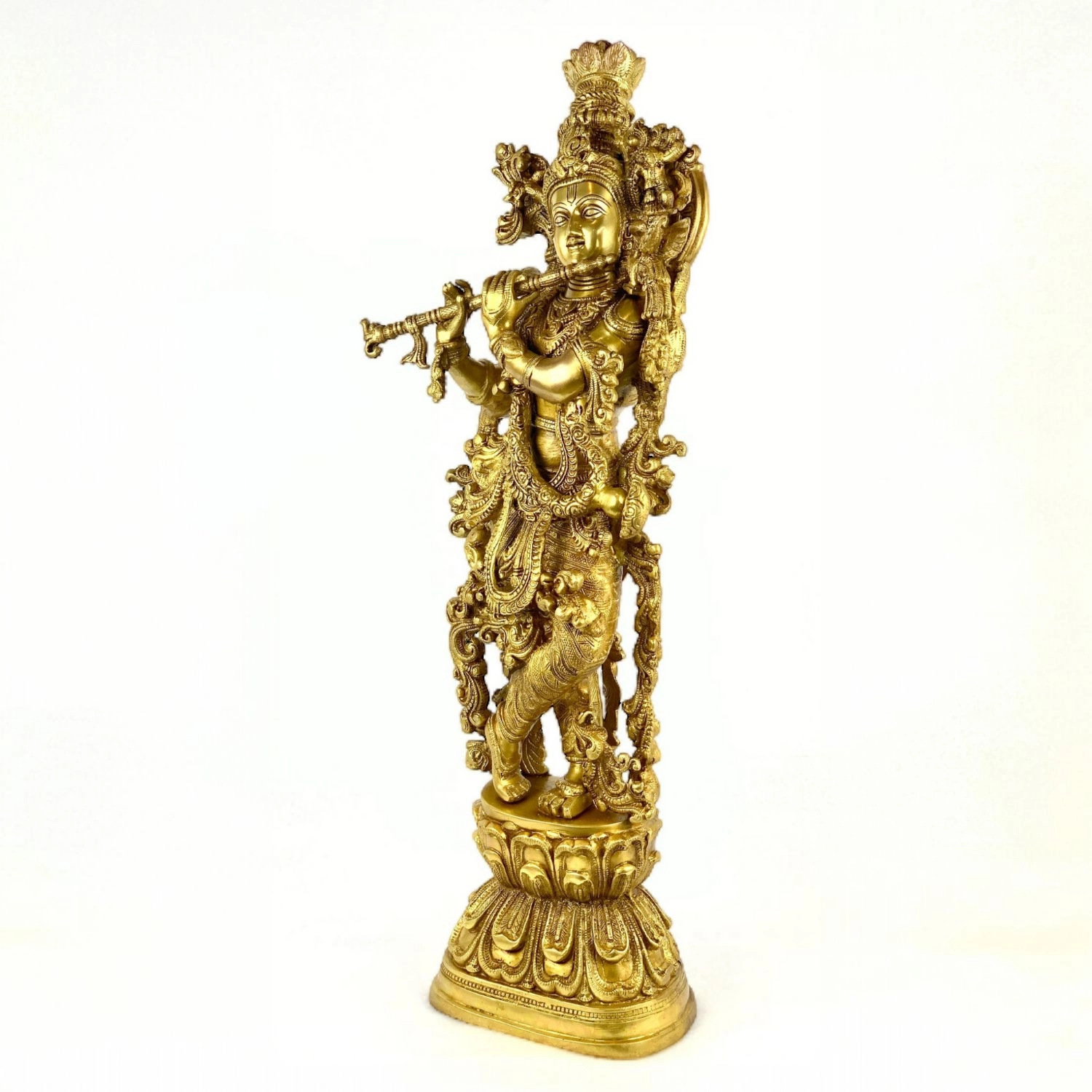 BRASS KRISHNA IDOL HEIGHT 29 INCHES - Image 4