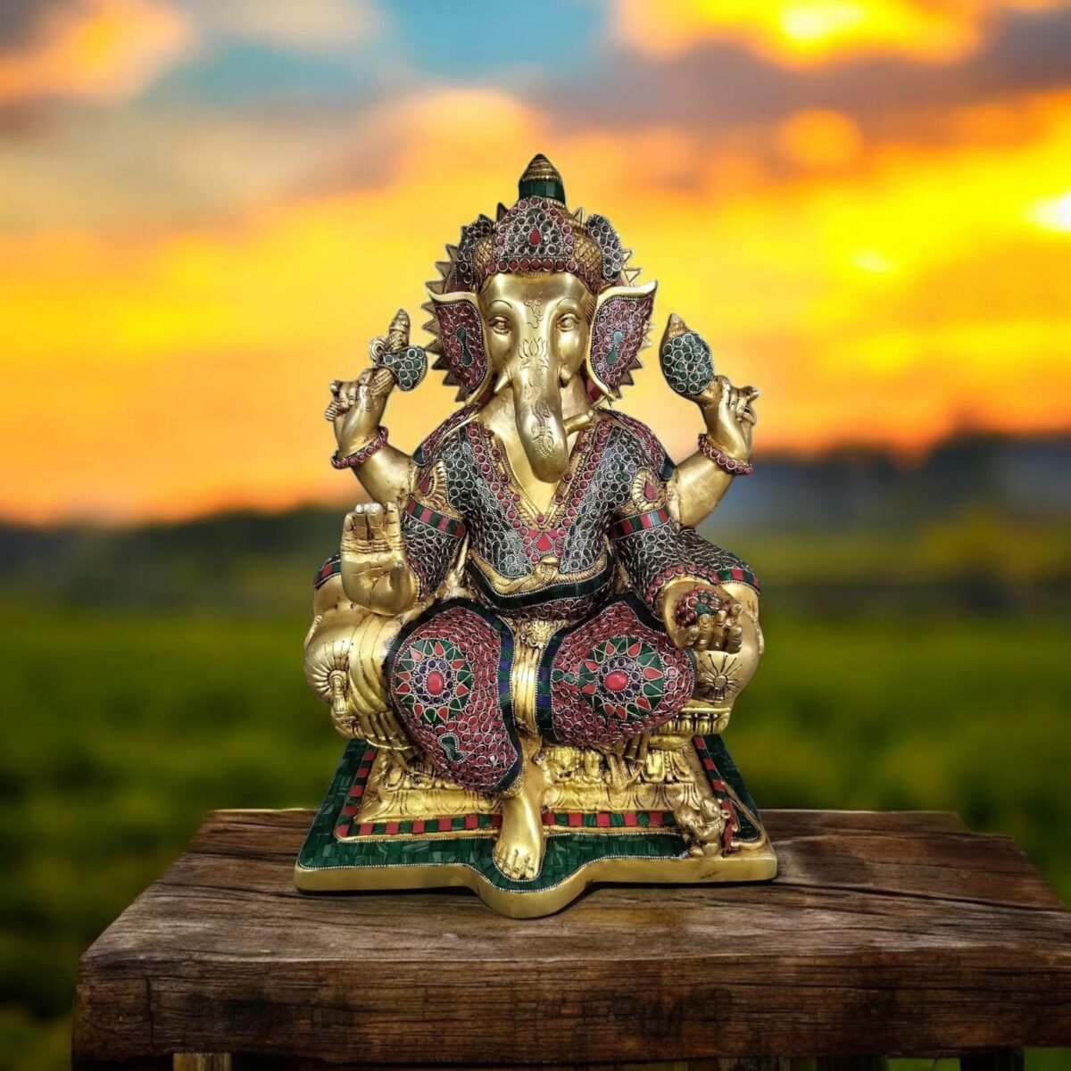 BRASS GANESHA IDOL HEIGHT 21 INCHES