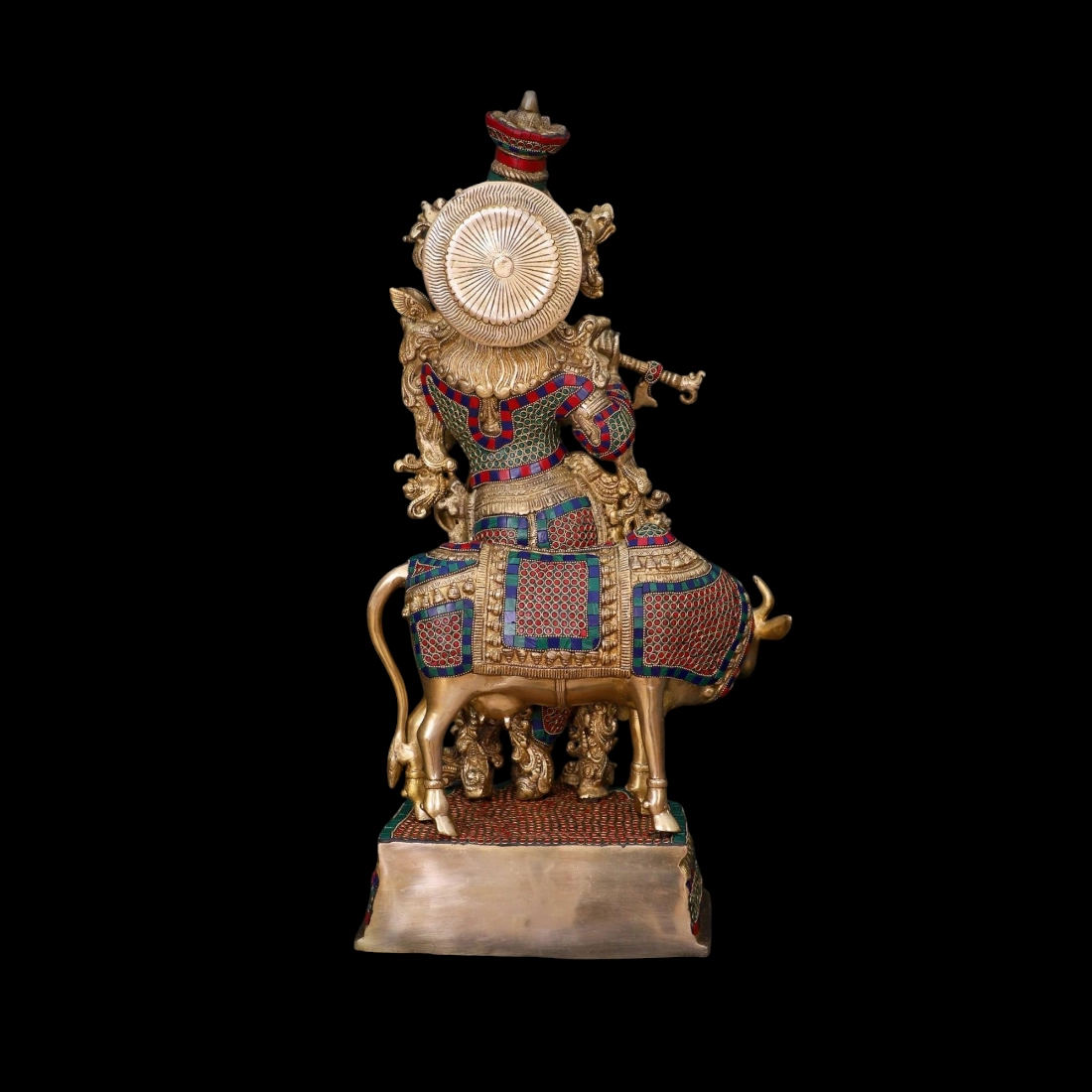 BRASS KRISHNA WITH COW IDOL HEIGHT 26 INCHES - Image 3