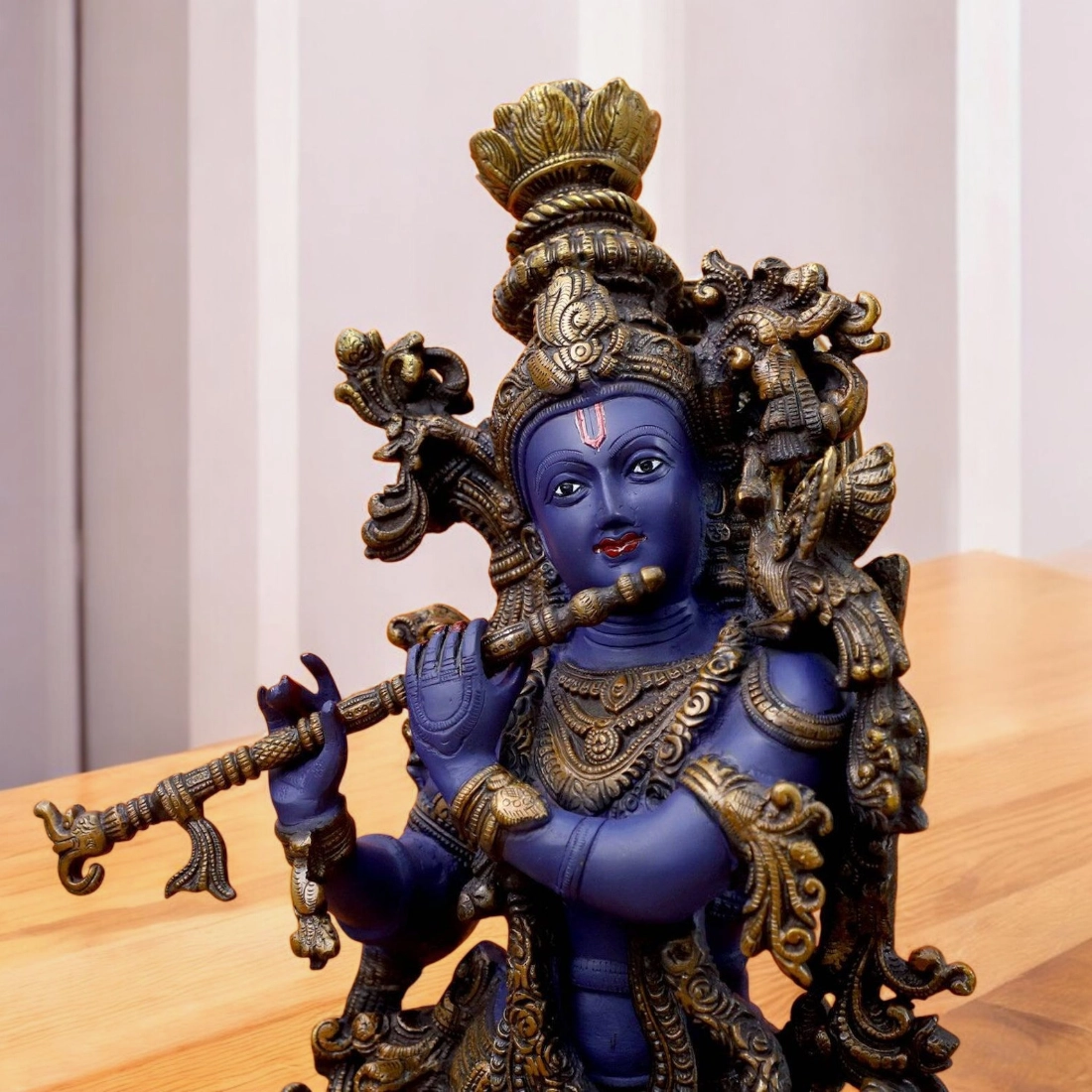 BRASS KRISHNA IDOL HEIGHT 29 INCHES - Image 2