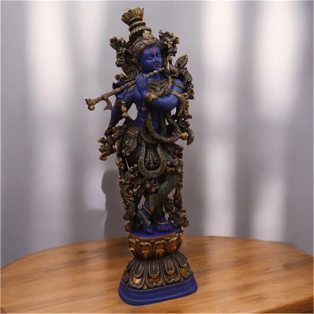 BRASS KRISHNA IDOL HEIGHT 29 INCHES - Image 3