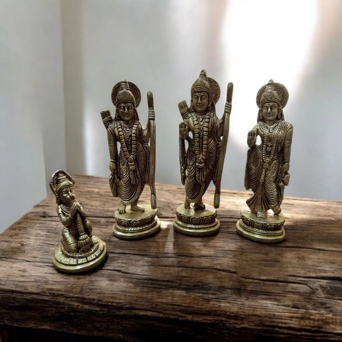 Brass Ram Darbar Brass Statue/idol, Indian Brass Art, Brass God Idol, Brass Sculpture, Brass Figurine Large, Home Decor Rama Statue Height 7 Inches - Image 4