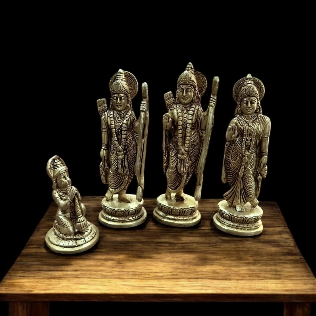 Brass Ram Darbar Brass Statue/idol, Indian Brass Art, Brass God Idol, Brass Sculpture, Brass Figurine Large, Home Decor Rama Statue Height 7 Inches - Image 3