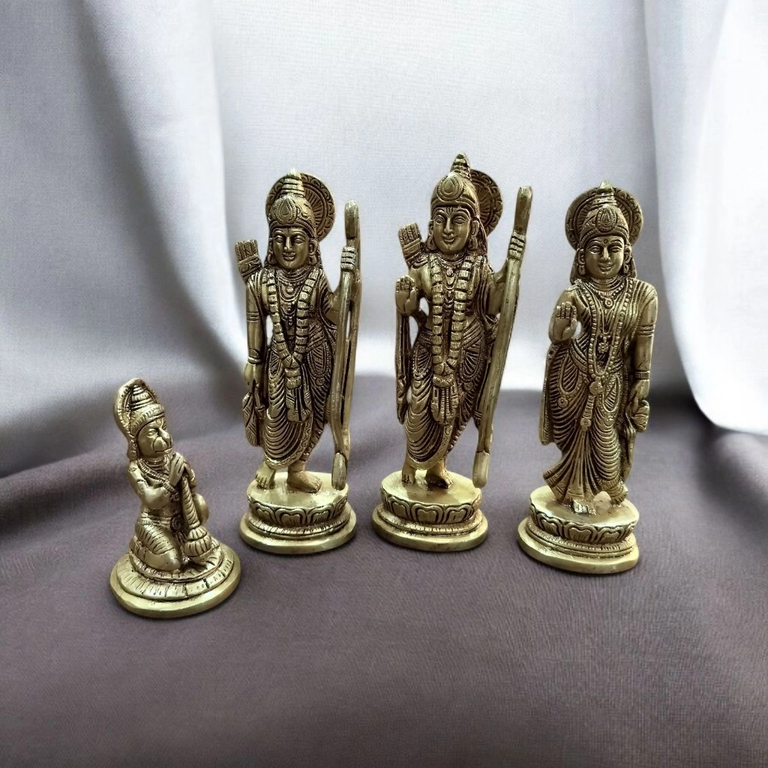 Brass Ram Darbar Brass Statue/idol, Indian Brass Art, Brass God Idol, Brass Sculpture, Brass Figurine Large, Home Decor Rama Statue Height 7 Inches - Image 2