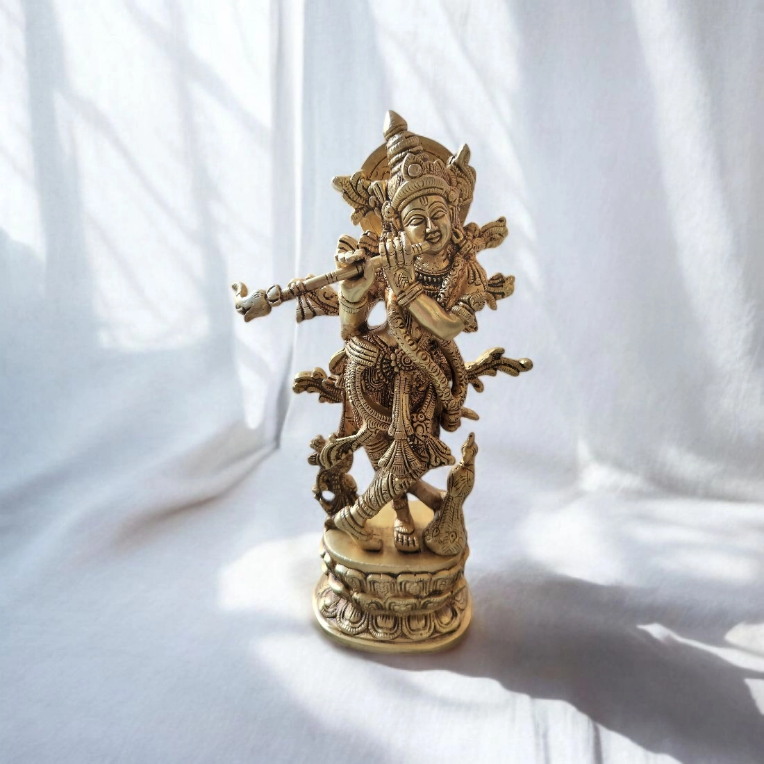 BRASS KRISHNA IDOL HEIGHT 12 INCHES - Image 3