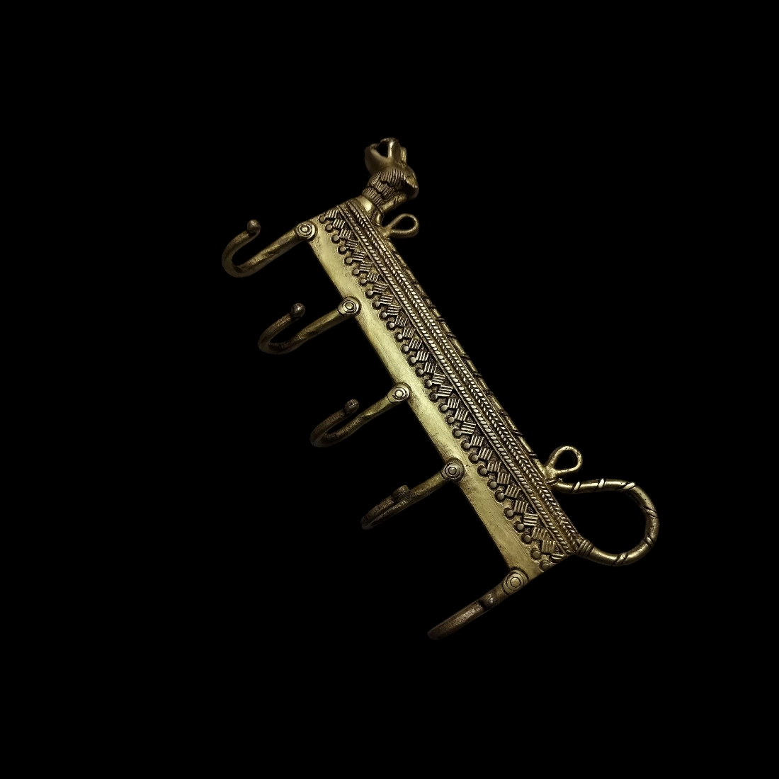 Brass Wall Hook, Key Hook for wall, Decorative Hooks, Key Hook Lion, Coat Hangers, Vintage Brass Wall Hook, towel hook holder, 5 Hooks, Keys - Image 4