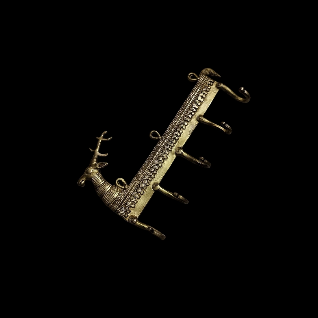 Brass Wall Hook, Key Hook for wall, Decorative Hooks, Key Hook Lion, Coat Hangers, Vintage Brass Wall Hook, towel hook holder, 5 Hooks, Keys - Image 2