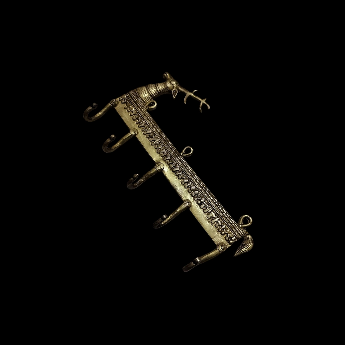 Brass Wall Hook, Key Hook for wall, Decorative Hooks, Key Hook Lion, Coat Hangers, Vintage Brass Wall Hook, towel hook holder, 5 Hooks, Keys - Image 3