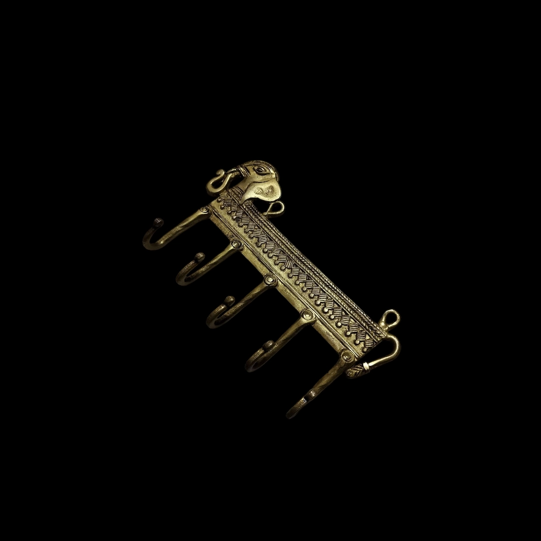 Brass Wall Hook, Key Hook for wall, Decorative Hooks, Key Hook Lion, Coat Hangers, Vintage Brass Wall Hook, towel hook holder, 5 Hooks, Keys - Image 3