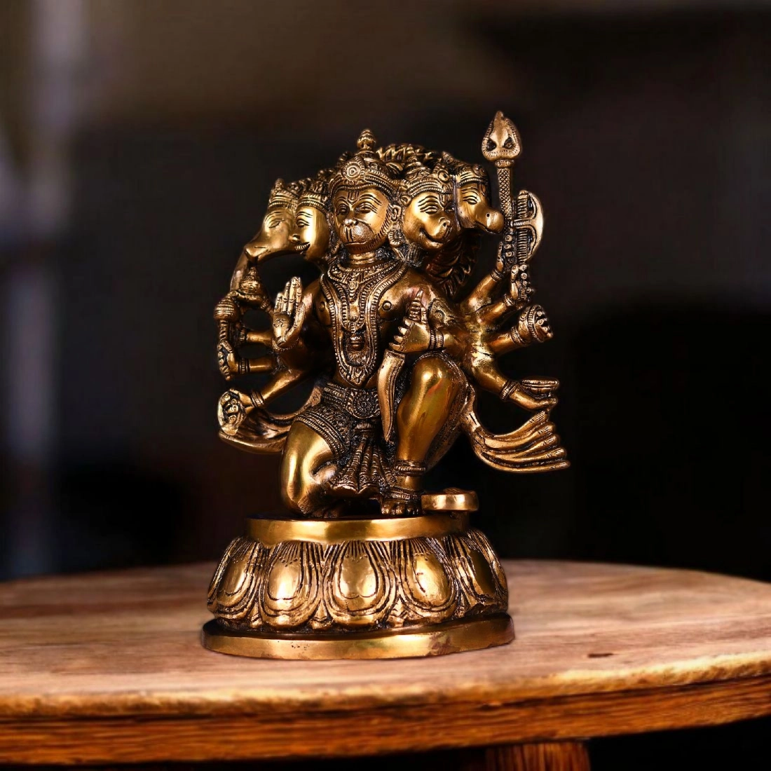 Hanuman Brass Statue, Hanuman Statue, Lord Hanuman, Brass Hanuman Ji Idol, Hanuman Statue Brass, 13"inch Hanuman Statue Brass God Idol - Image 3